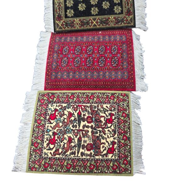 Lextra International Collection CoasterRug Assorted Colors 5.5" x 3.6" Set of 4 - Picture 2 of 7